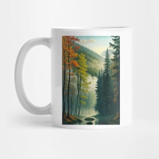 Autumn Pine Forest - Evergreens Turning Orange Mug